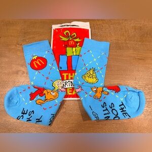 McDonald's Blue Socks with Cartoon Characters